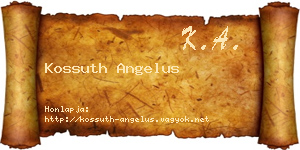 Kossuth Angelus névjegykártya
